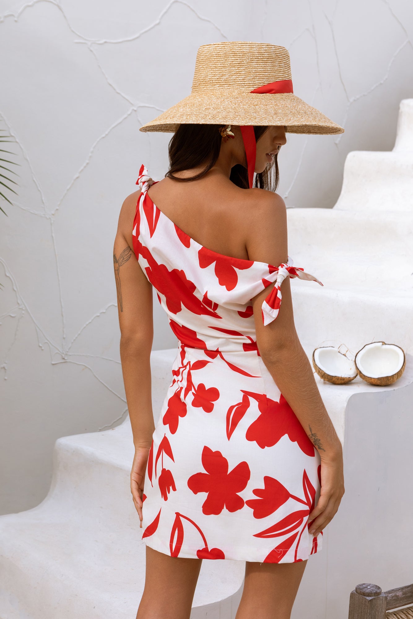 Xanthe Kisses Mini Dress Red-Seaa Fashion