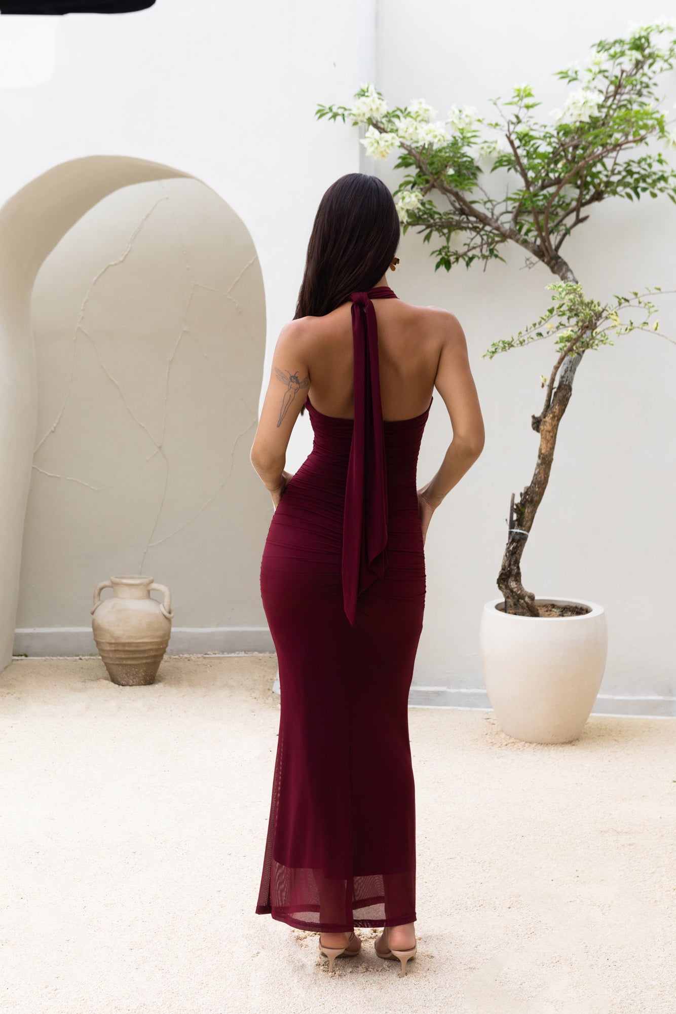 Midnight Muse Maxi Dress Burgundy-Seaa Fashion