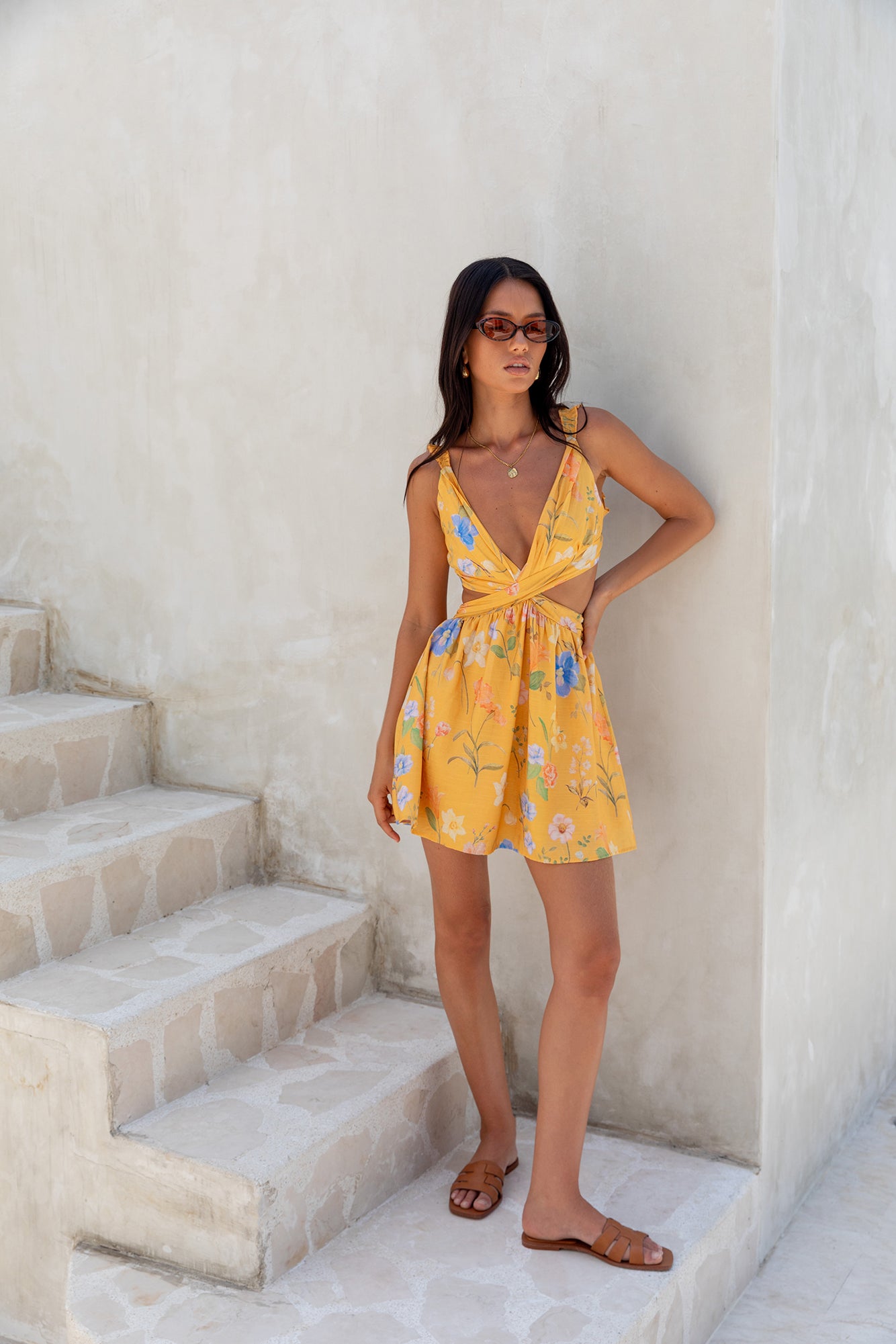 Florence Mini Dress Yellow-Seaa Fashion