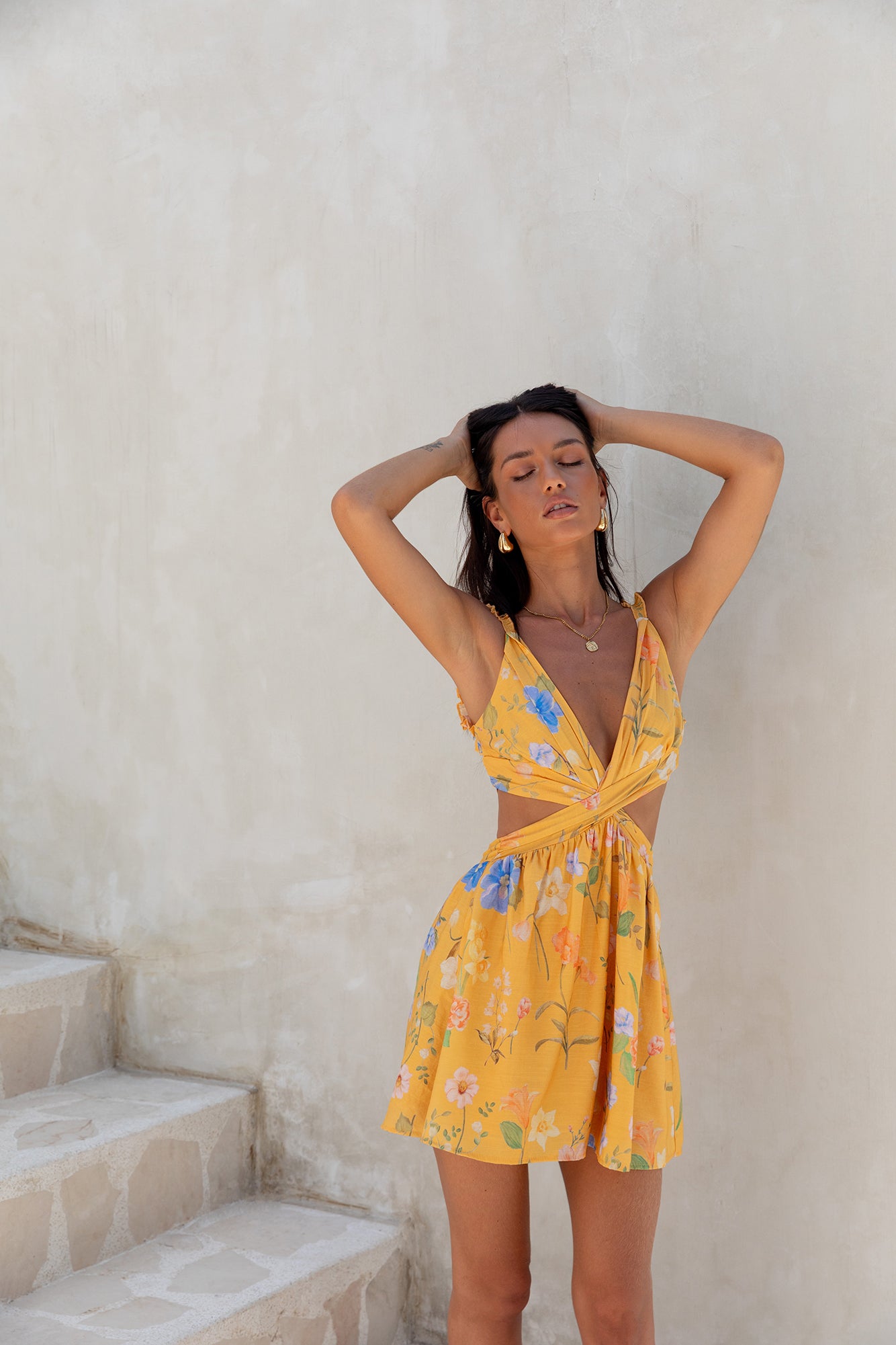Florence Mini Dress Yellow-Seaa Fashion