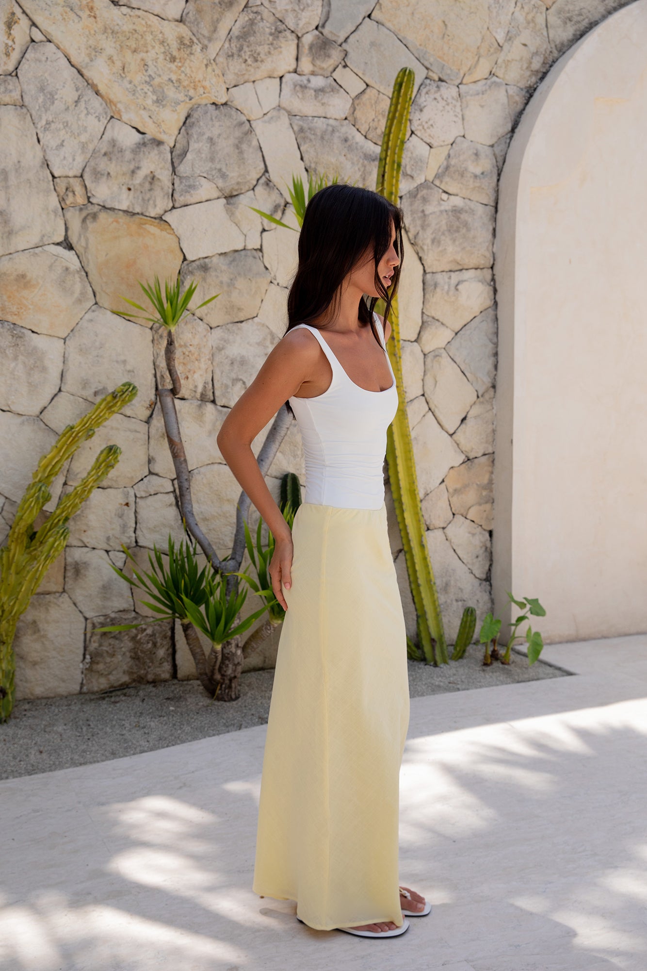 BASE Everyday Staple Singlet Top White-Seaa Fashion