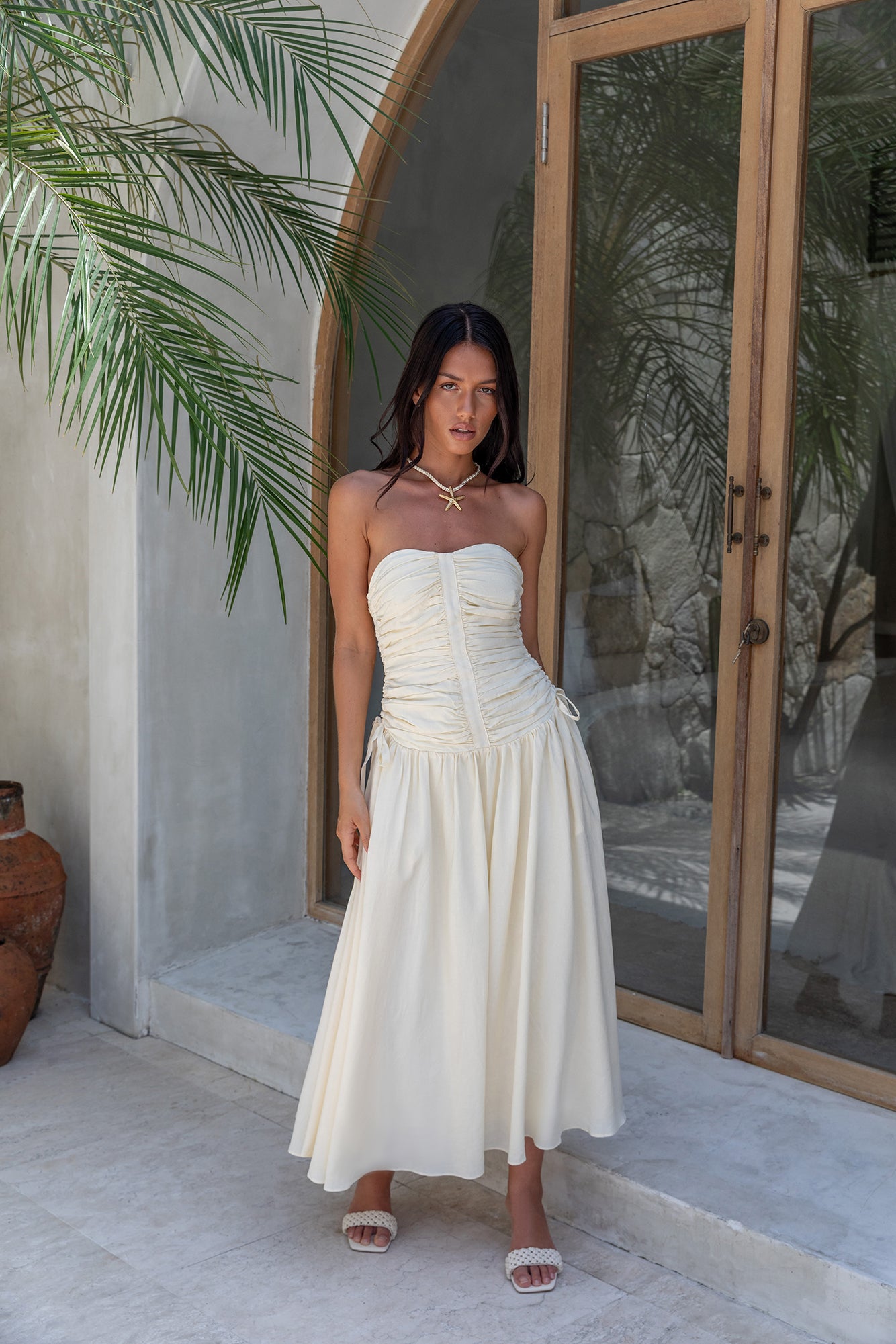 Zori Maxi Dress Cream-Seaa Fashion