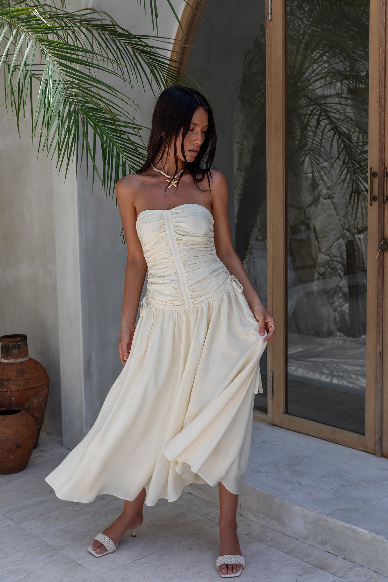 Zori Maxi Dress Cream-Seaa Fashion