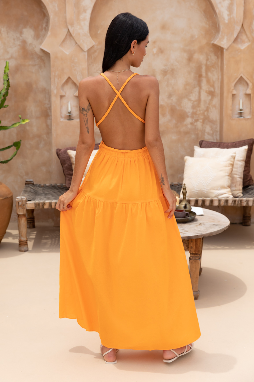 Flying Home Maxi Dress Orange-Seaa Fashion