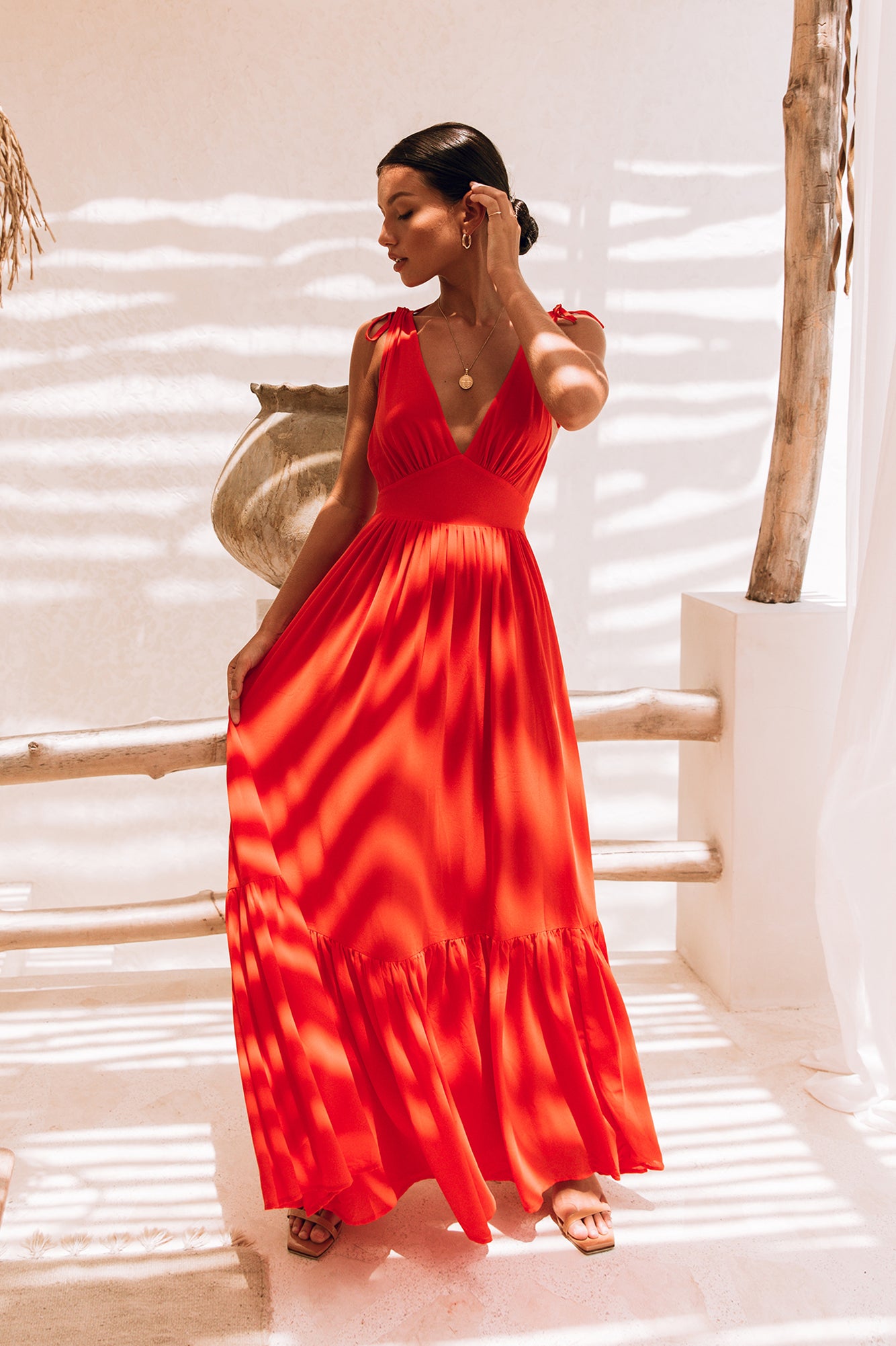 HELLO MOLLY Stand Out Heart Maxi Dress Bright Red-Seaa Fashion
