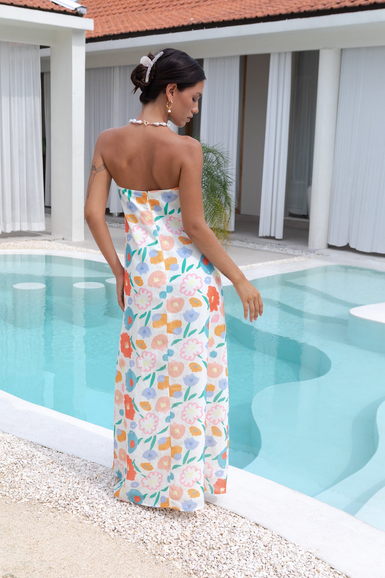 Elior Strapless Maxi Dress Print-Seaa Fashion