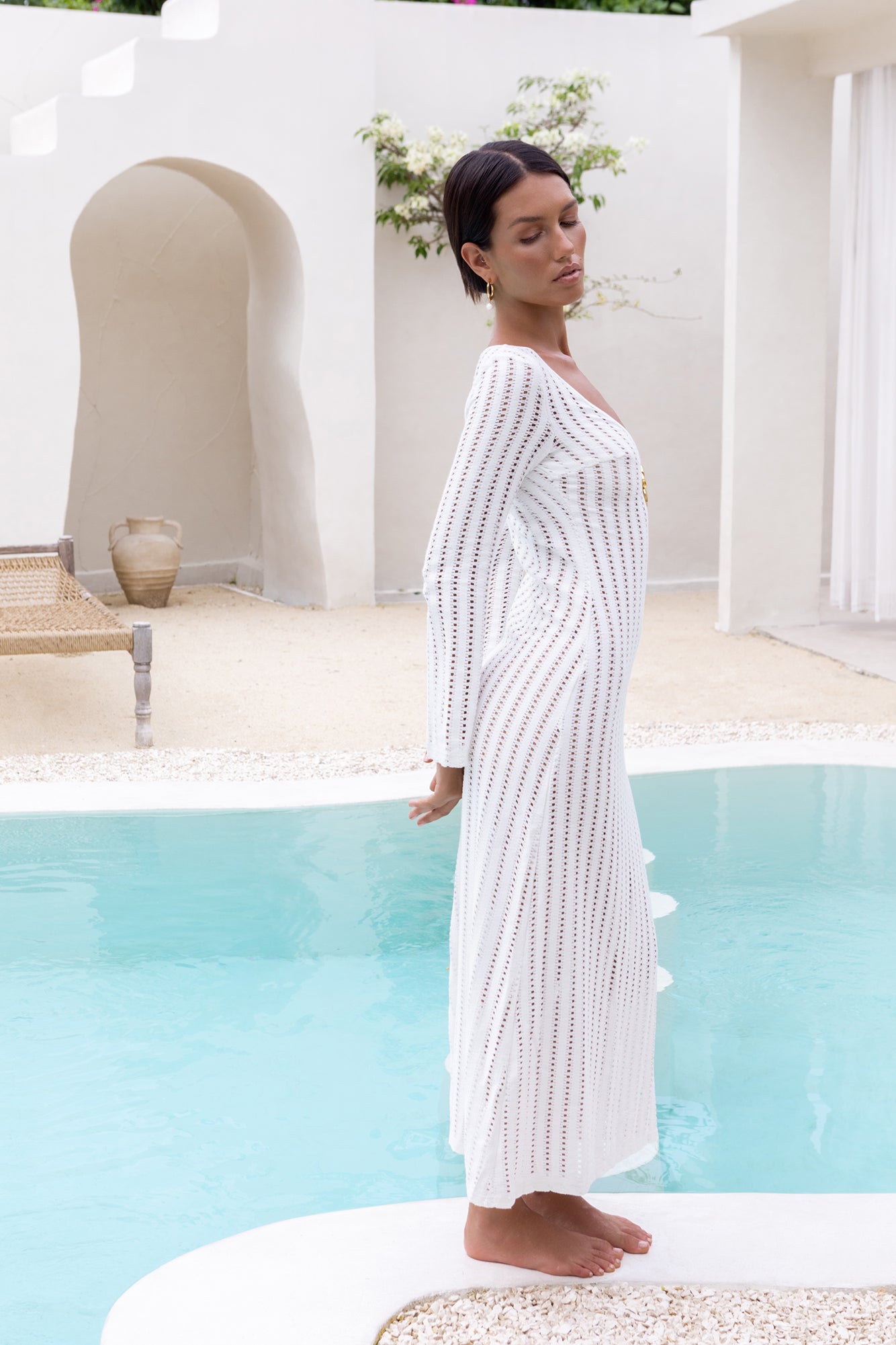 Leilani Knit Maxi Dress White-Seaa Fashion