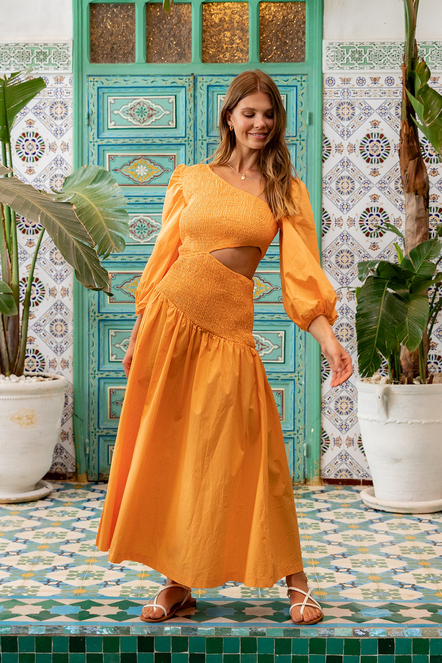 Cheery Maxi Dress Orange-Seaa Fashion
