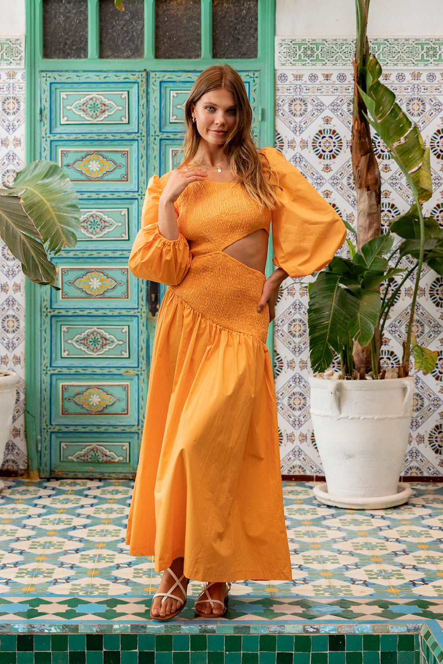 Cheery Maxi Dress Orange-Seaa Fashion