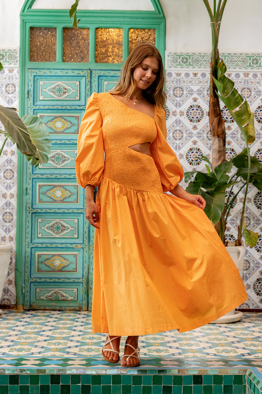 Cheery Maxi Dress Orange-Seaa Fashion