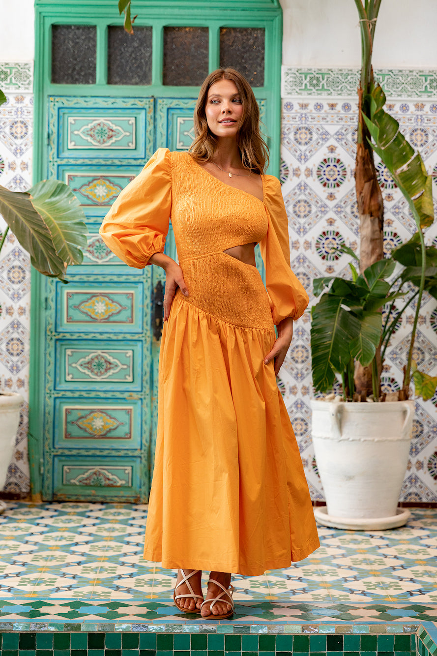 Cheery Maxi Dress Orange-Seaa Fashion