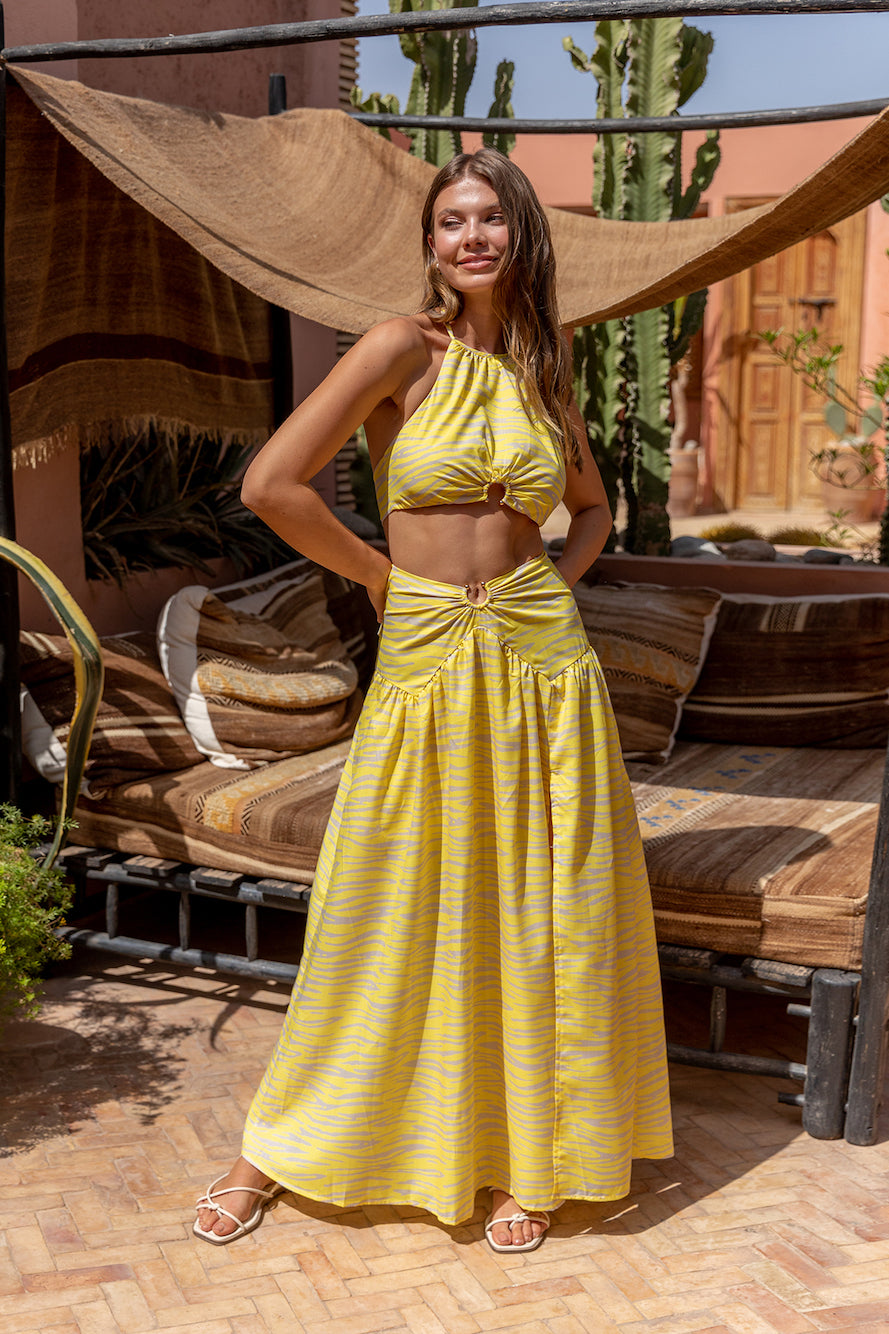 Villasi Maxi Skirt Yellow-Seaa Fashion