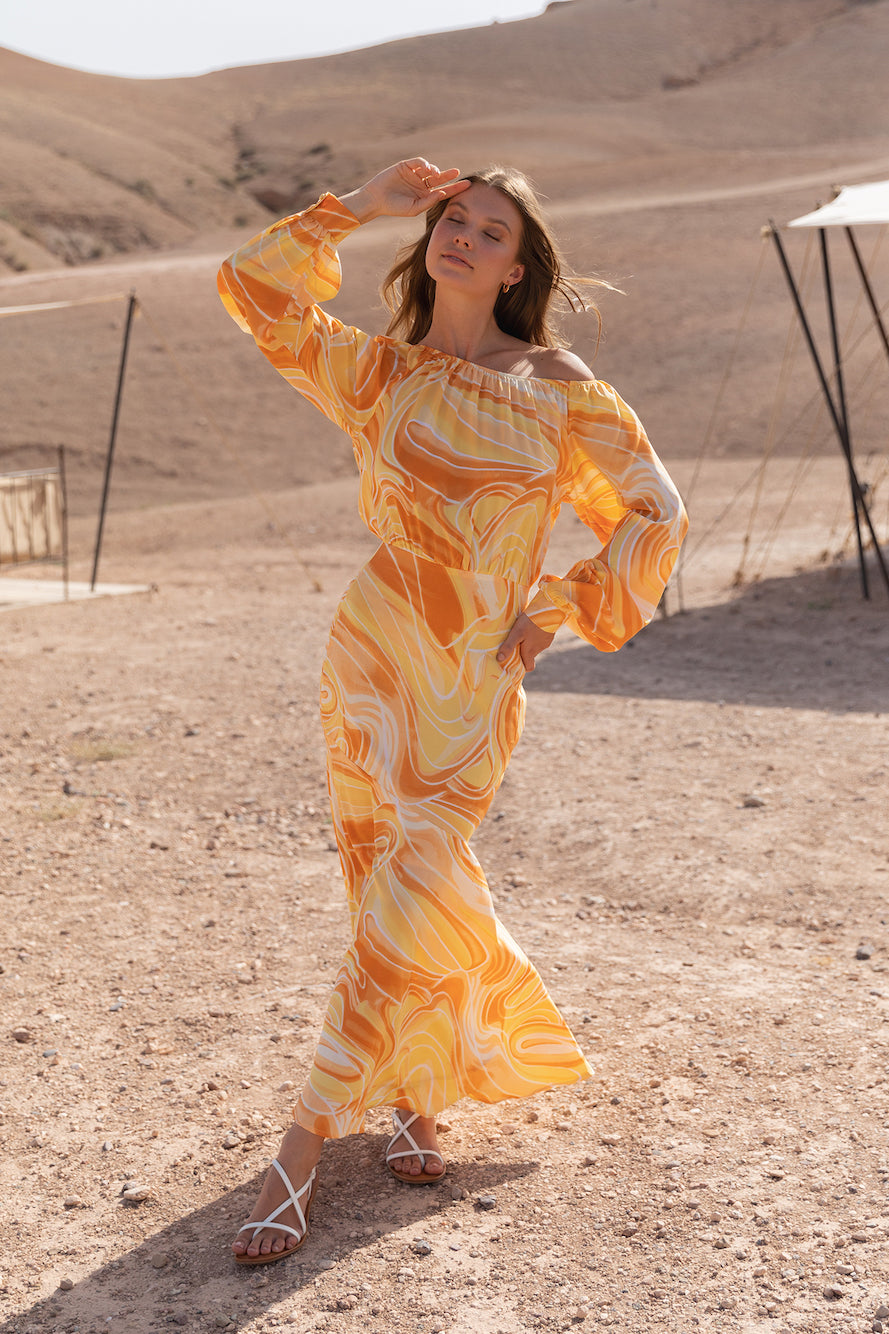 Apollo Rising Maxi Dress Yellow-Seaa Fashion