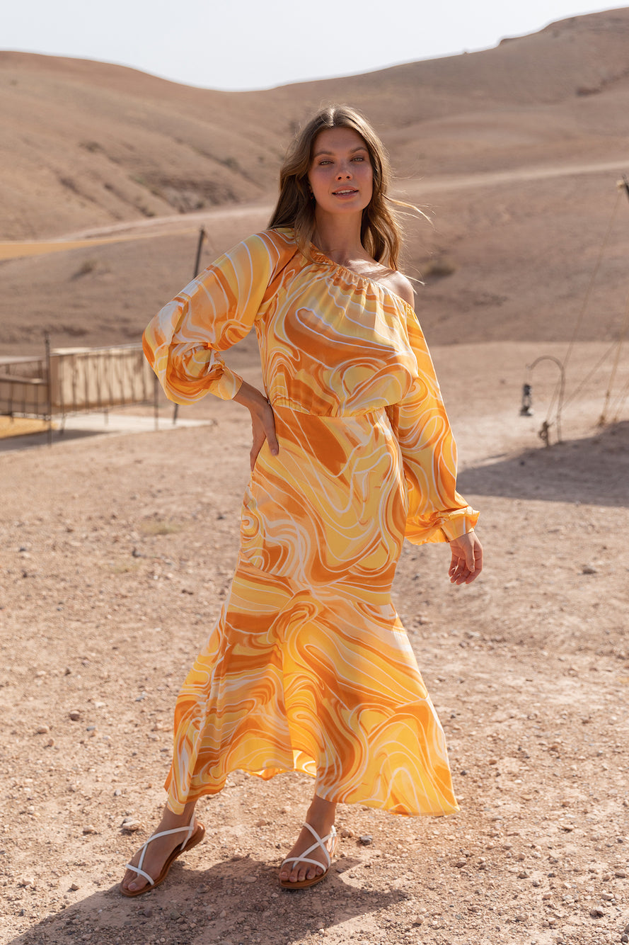 Apollo Rising Maxi Dress Yellow-Seaa Fashion