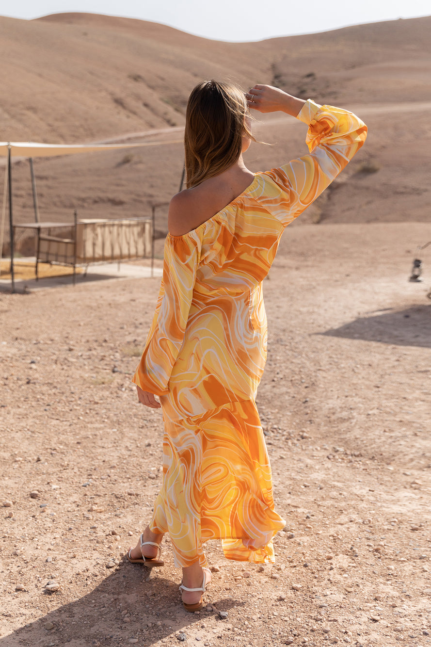 Apollo Rising Maxi Dress Yellow-Seaa Fashion