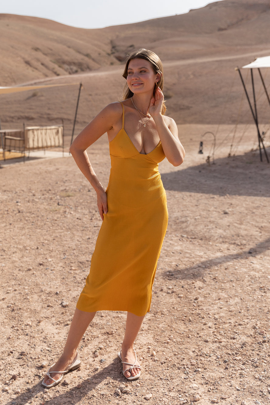 Adora Via Maxi Dress Gold-Seaa Fashion