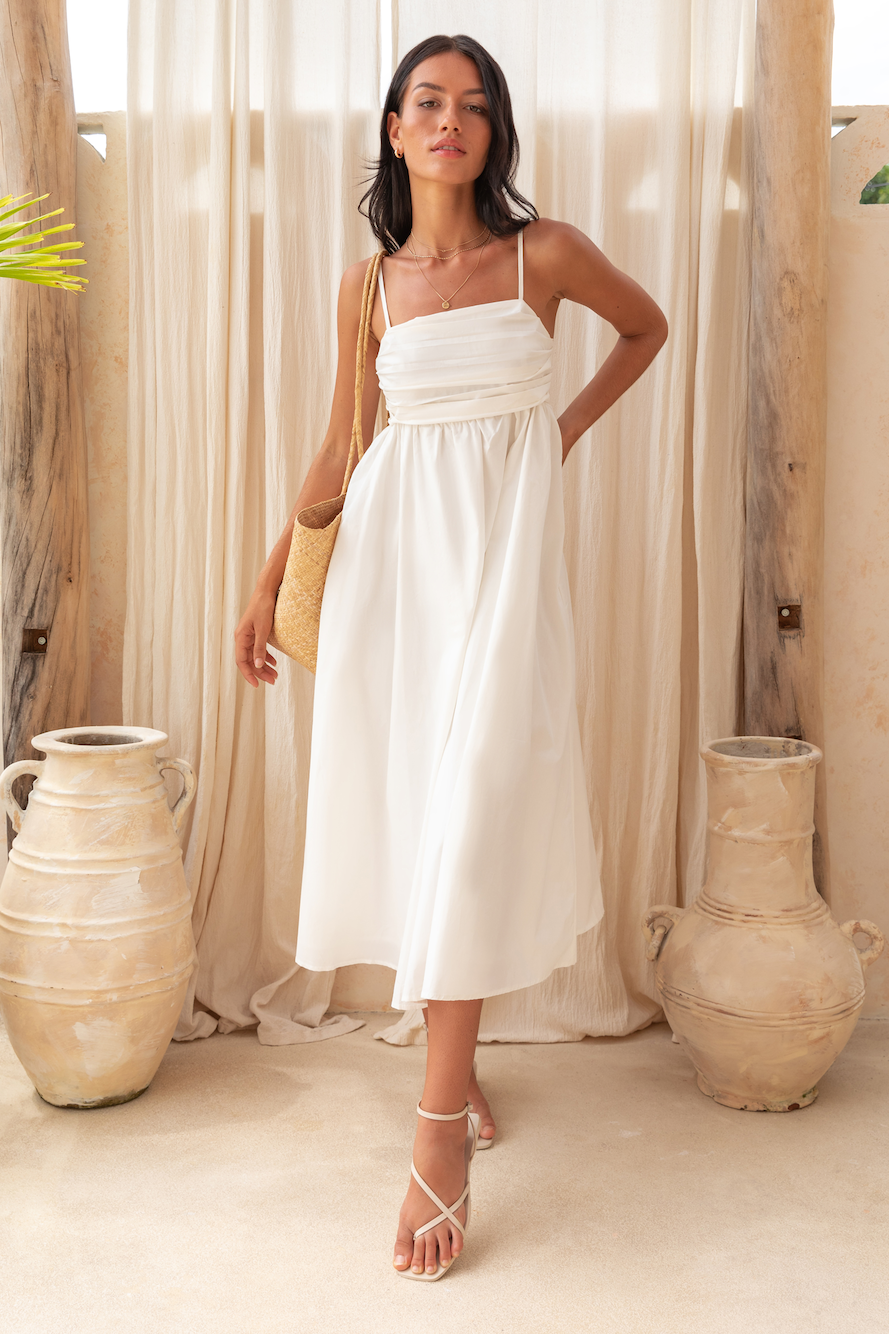 Dreamscapes Midi Dress White-Seaa Fashion