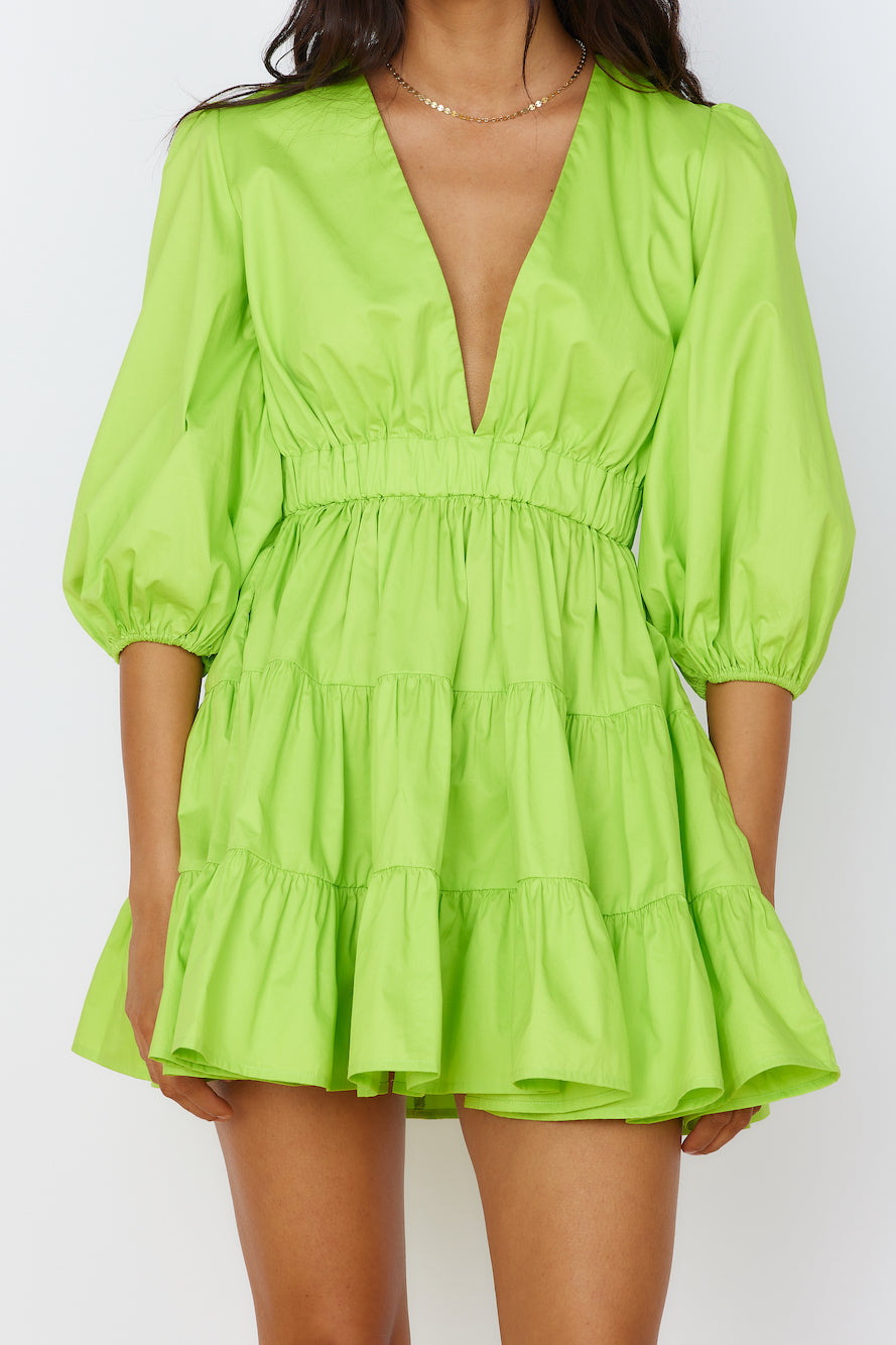 HELLO MOLLY Sweetest Treat Mini Dress Lime-Seaa Fashion