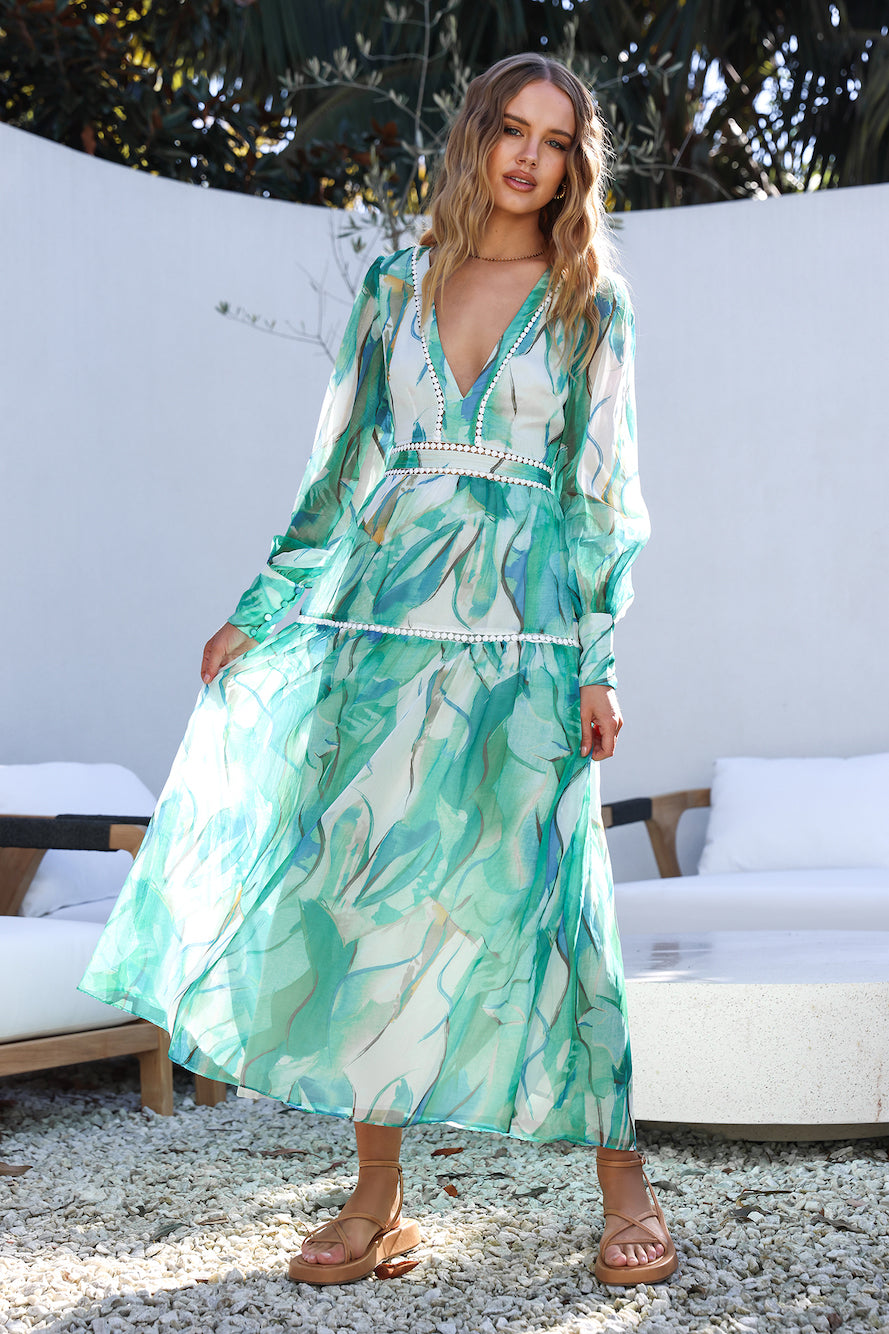Sunny and Bright Maxi Dress Green-Seaa Fashion