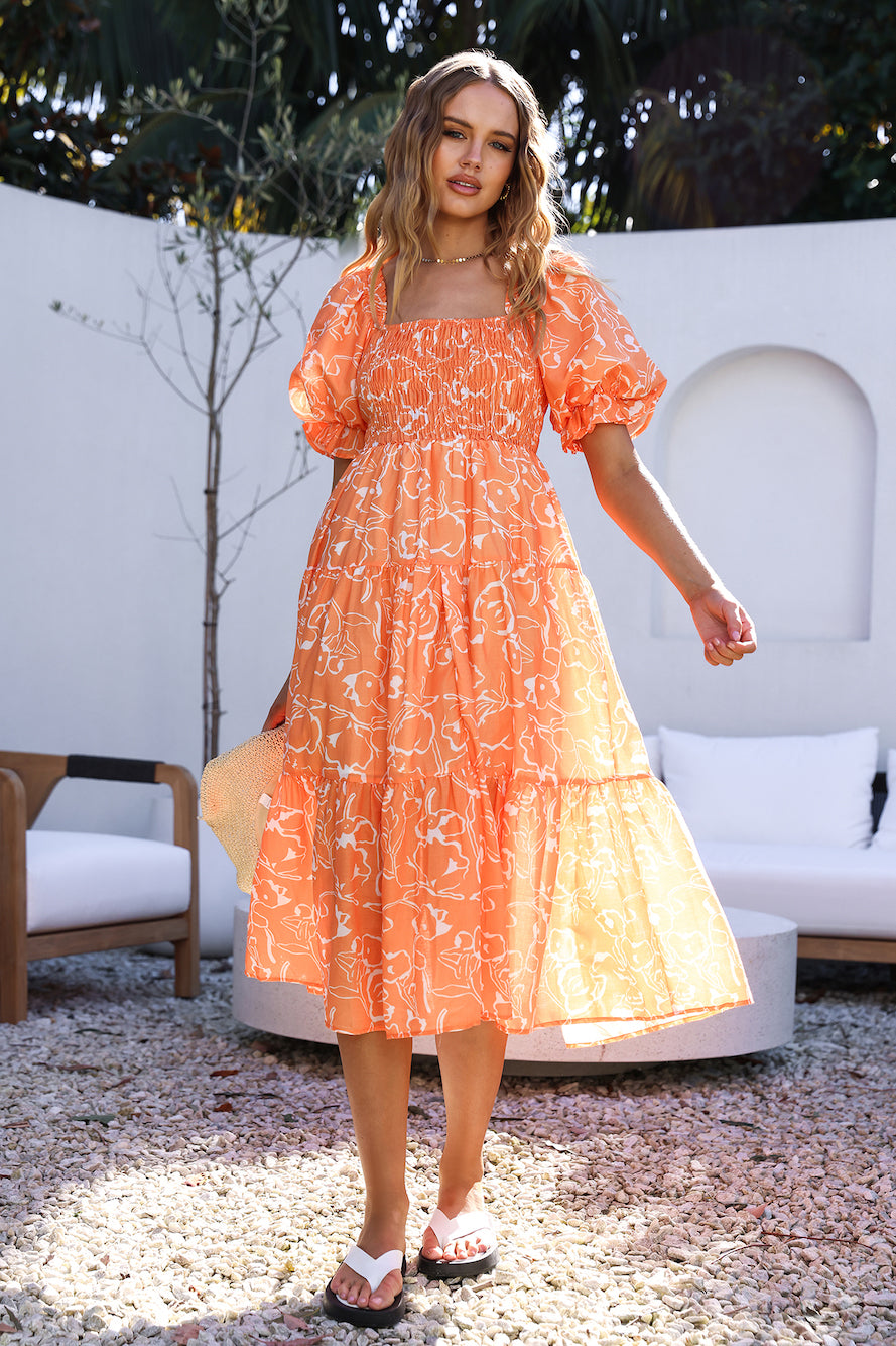 Written In The Sky Maxi Dress Orange-Seaa Fashion