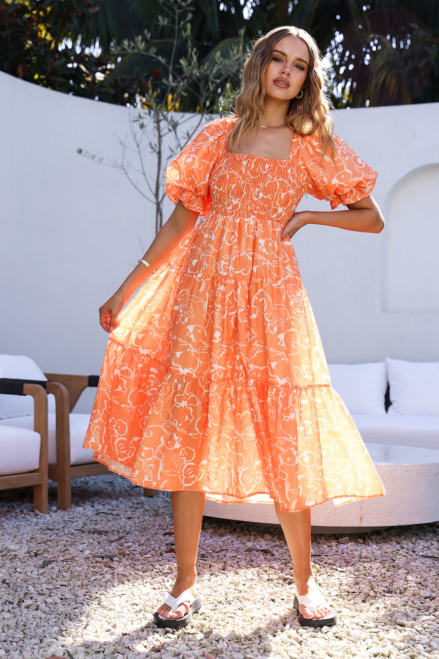 Written In The Sky Maxi Dress Orange-Seaa Fashion