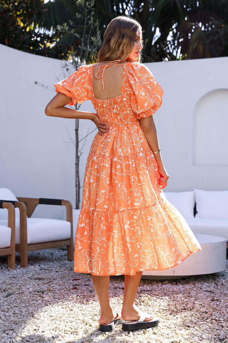Written In The Sky Maxi Dress Orange-Seaa Fashion