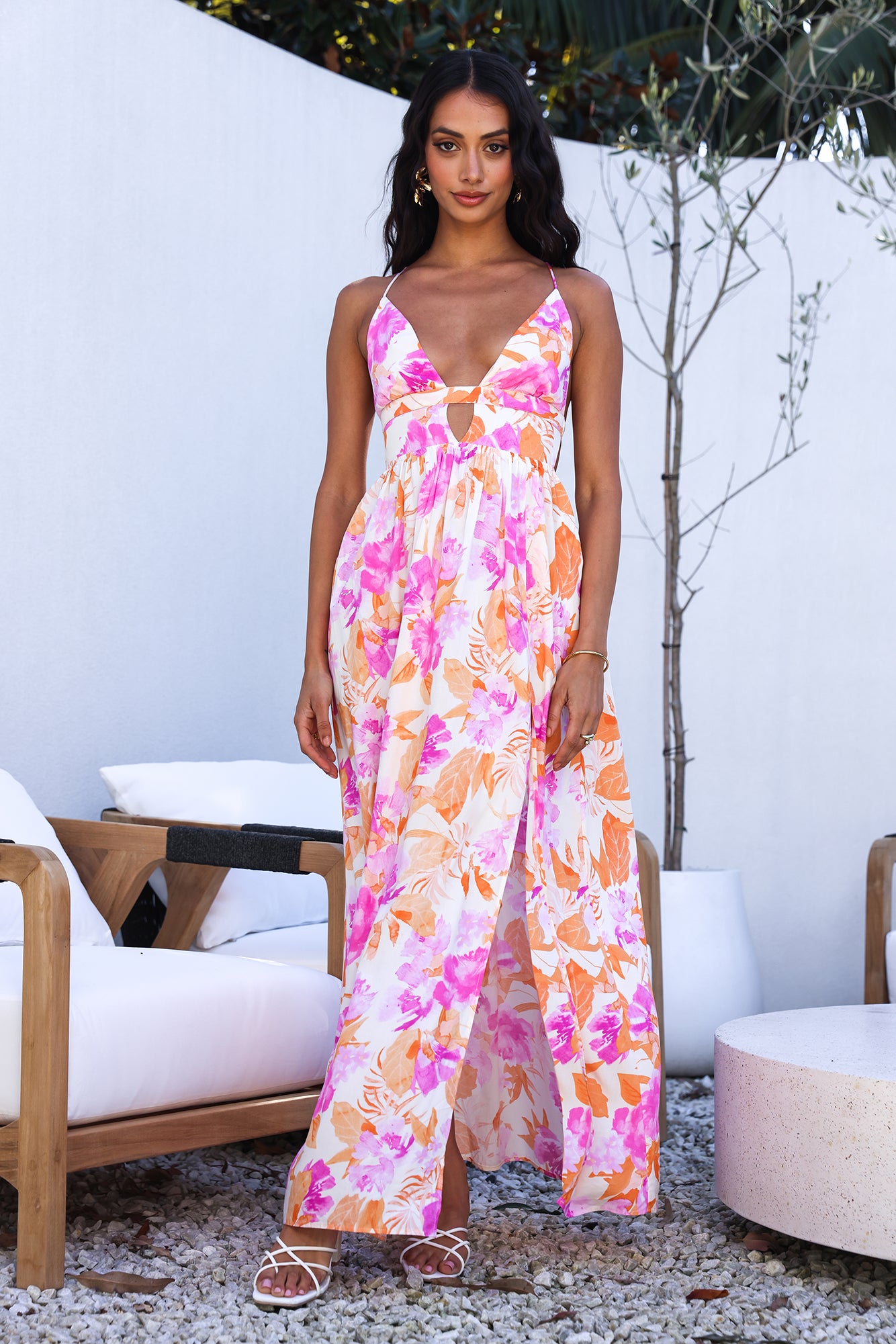 HELLO MOLLY Fancy Resort Maxi Dress Orange-Seaa Fashion