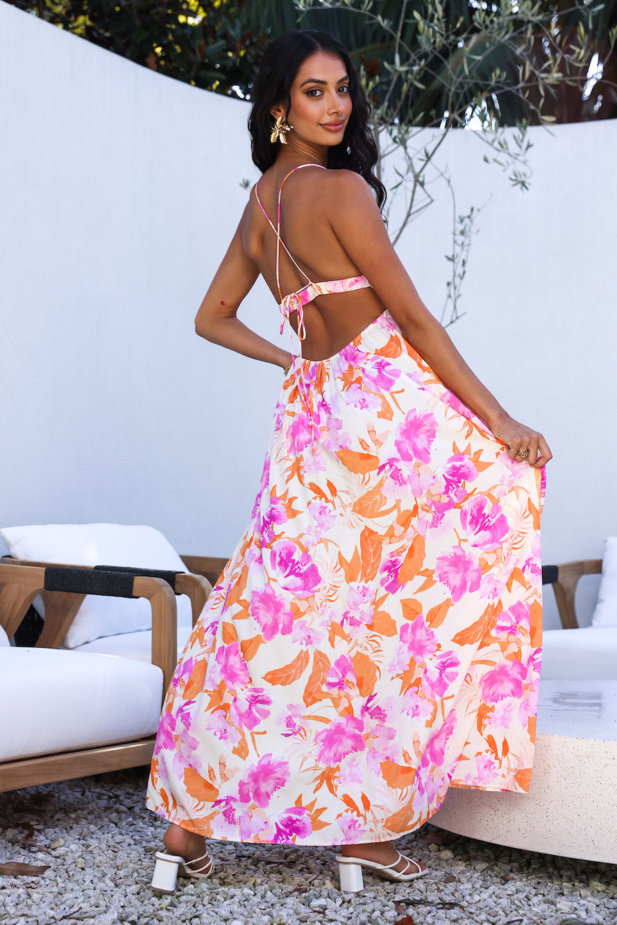 HELLO MOLLY Fancy Resort Maxi Dress Orange-Seaa Fashion