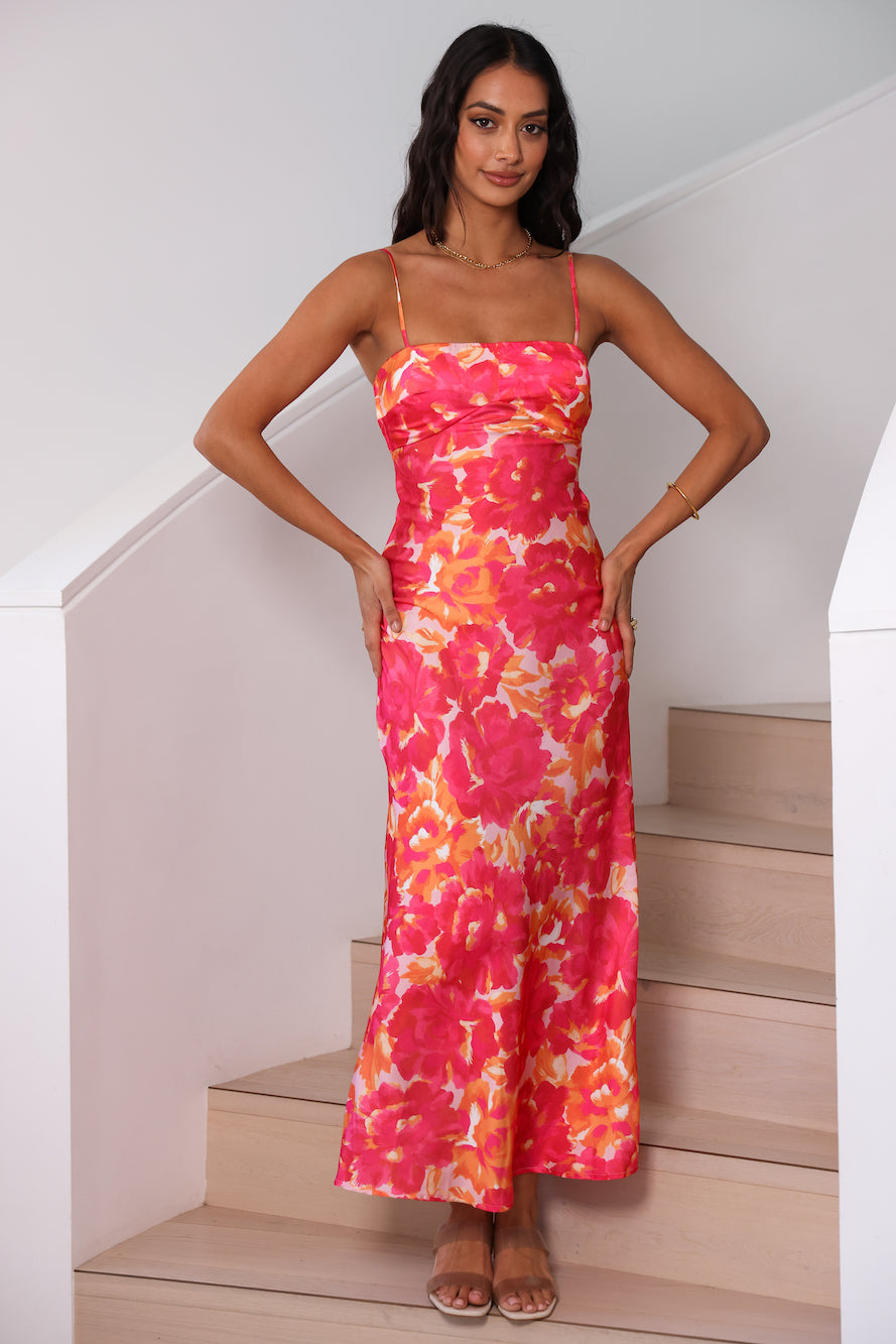 Starry Haze Midi Dress Pink-Seaa Fashion