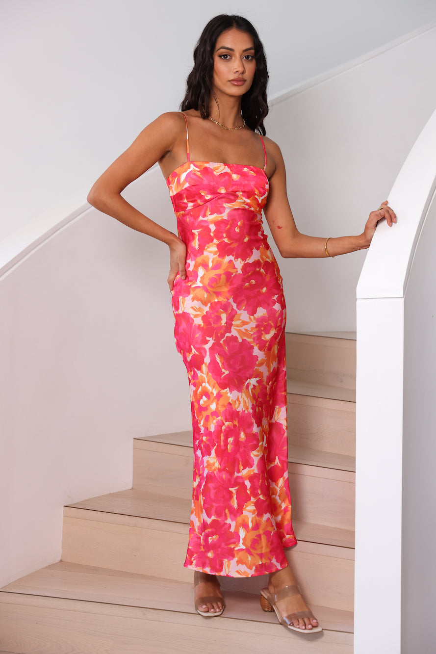 Starry Haze Midi Dress Pink-Seaa Fashion