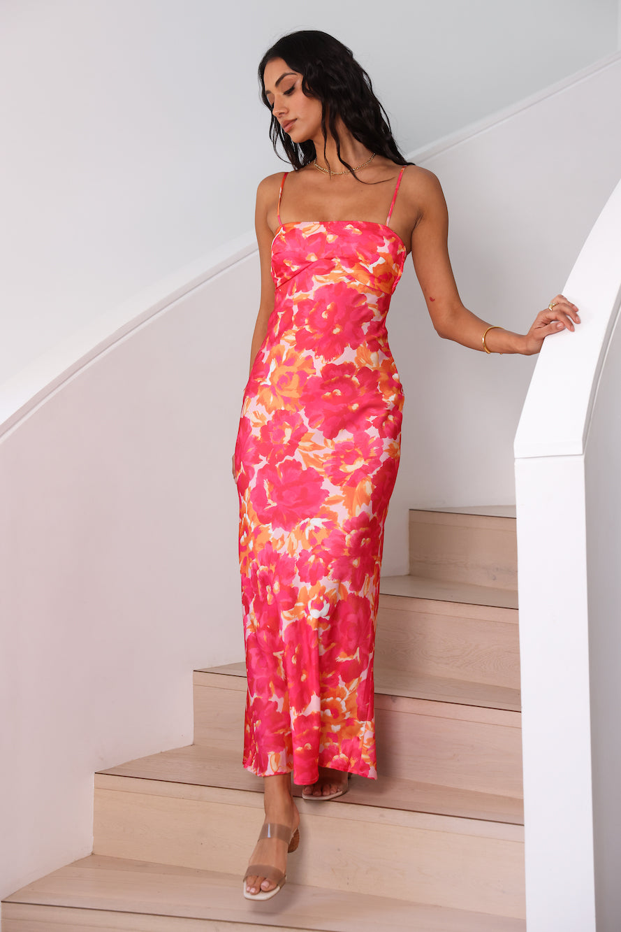 Starry Haze Midi Dress Pink-Seaa Fashion