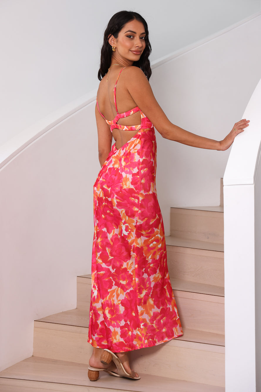 Starry Haze Midi Dress Pink-Seaa Fashion