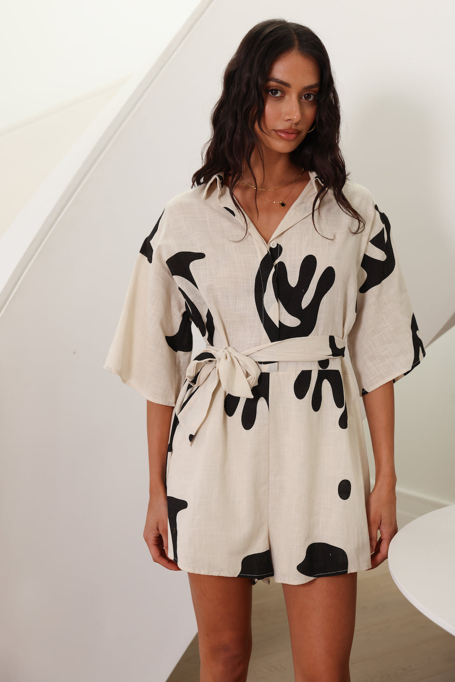 Wander Into Possibilities Romper Beige-Seaa Fashion