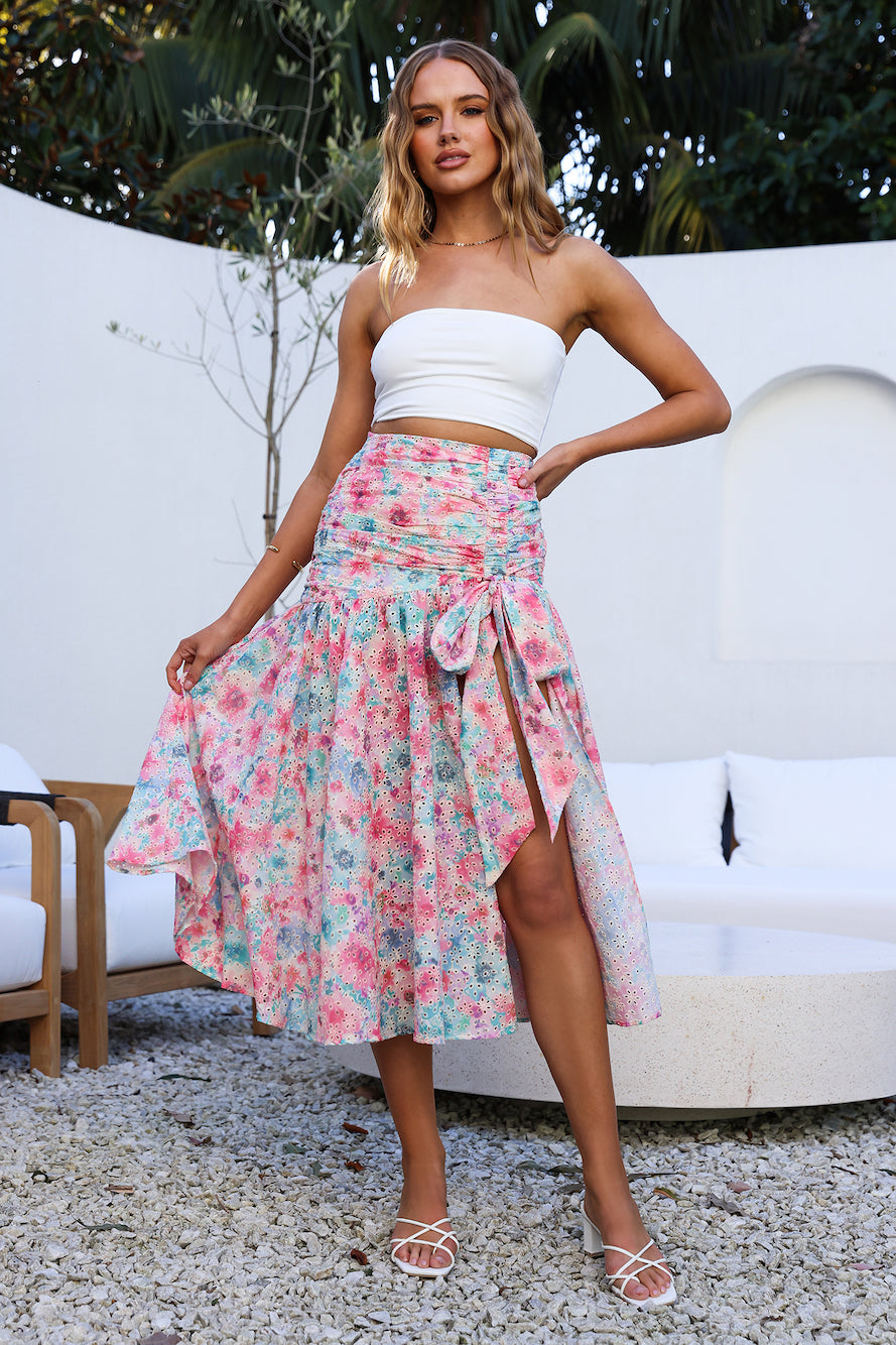 HELLO MOLLY Picnic In The Summer Maxi Skirt Pink-Seaa Fashion