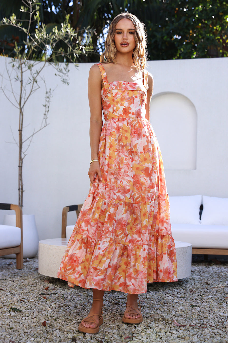 Tell Me Everything Maxi Dress Orange-Seaa Fashion