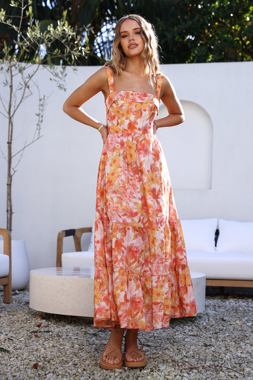 Tell Me Everything Maxi Dress Orange-Seaa Fashion