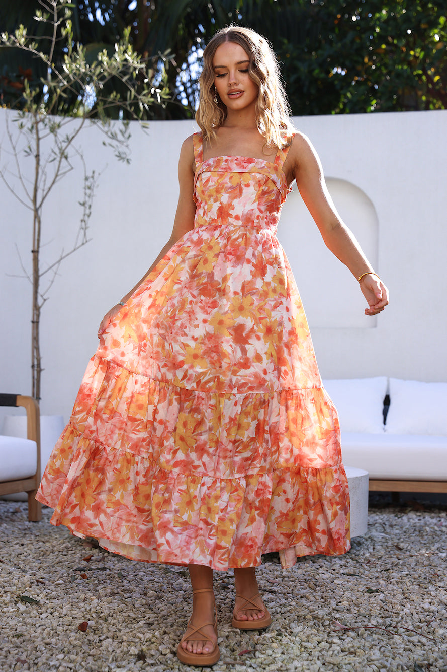 Tell Me Everything Maxi Dress Orange-Seaa Fashion