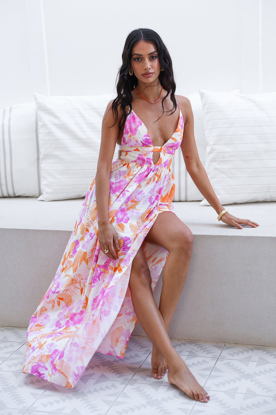 HELLO MOLLY Fancy Resort Maxi Dress Orange-Seaa Fashion