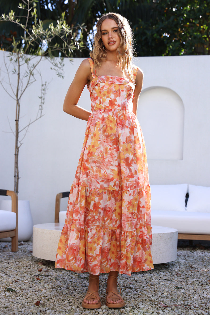 Tell Me Everything Maxi Dress Orange-Seaa Fashion
