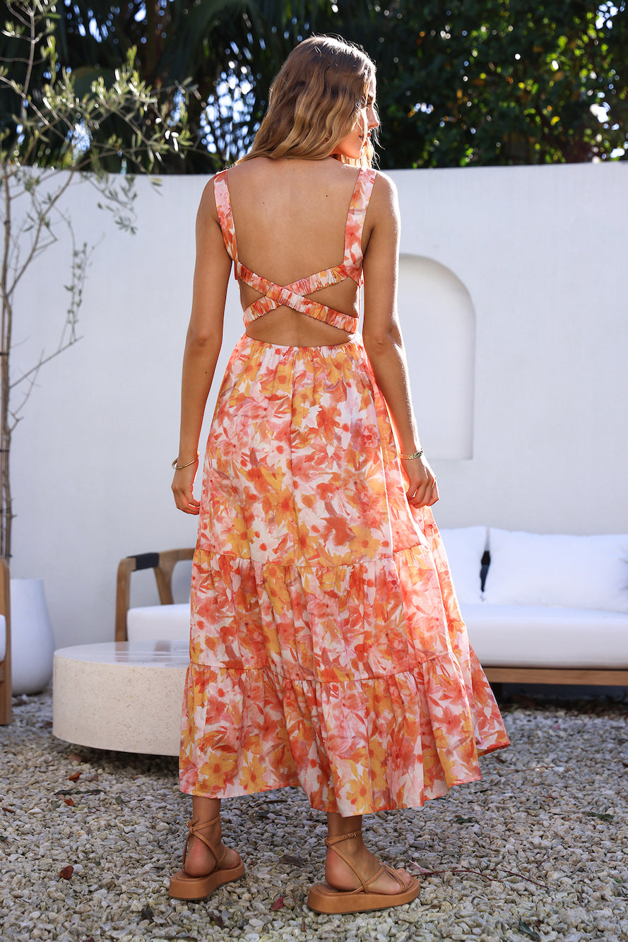 Tell Me Everything Maxi Dress Orange-Seaa Fashion