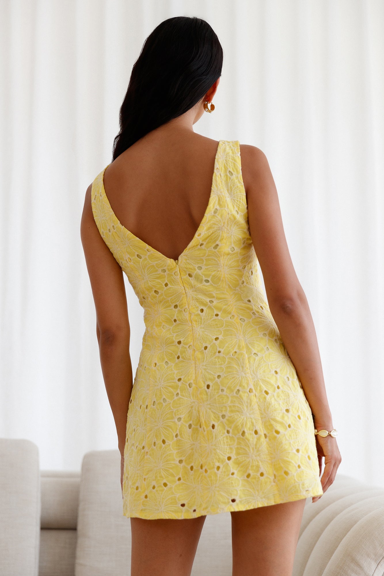 Wonderous Moment Mini Dress Yellow-Seaa Fashion