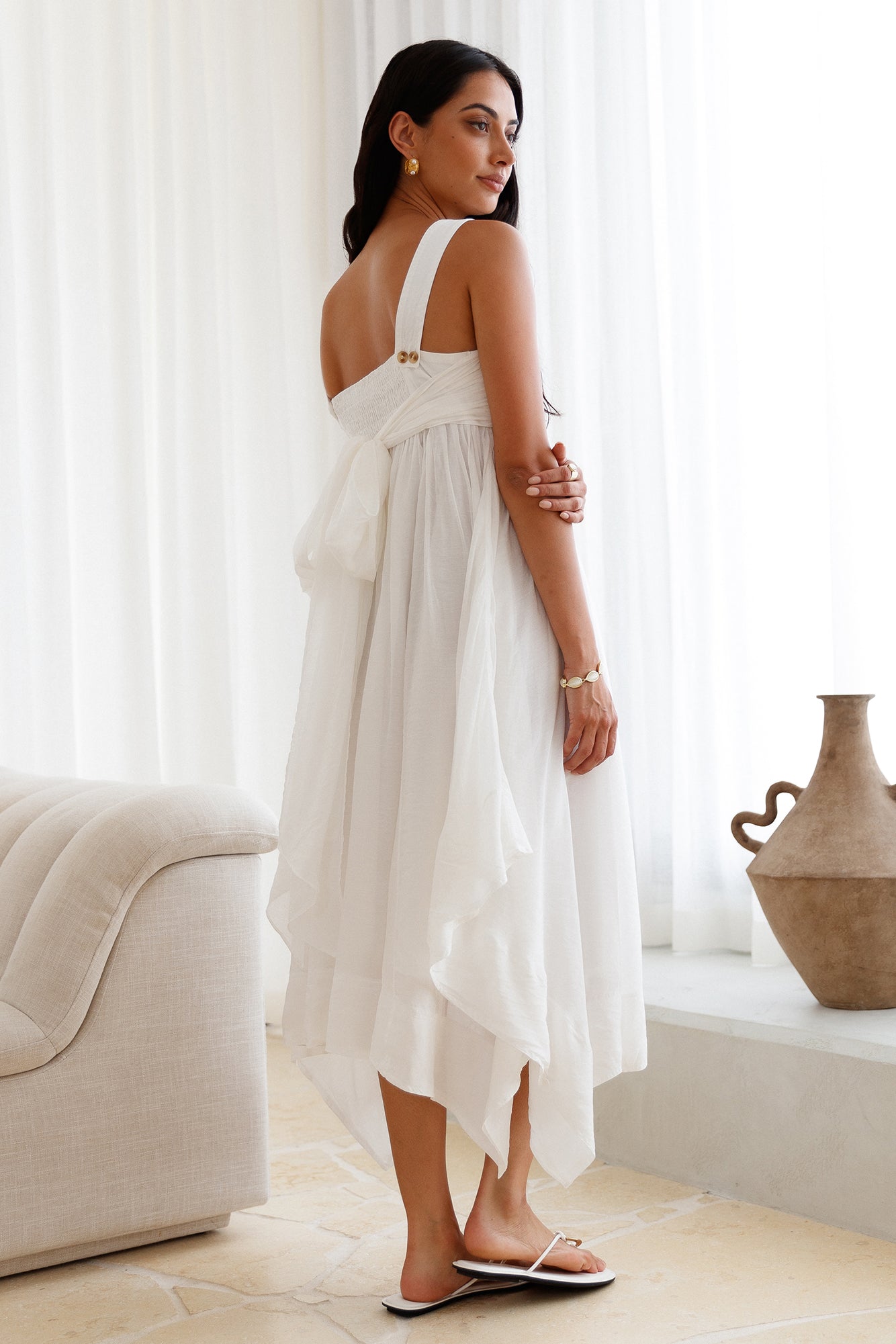 Restful Escape Midi Dress White-Seaa Fashion