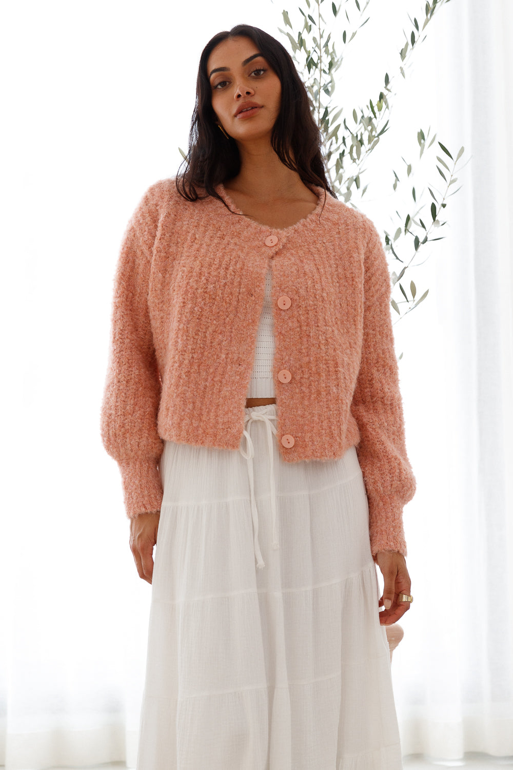 Ice Queen Knit Cardigan Pink-Seaa Fashion