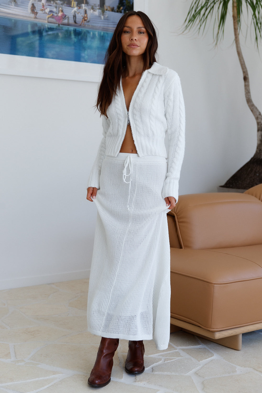 Winter Bliss Knit Cardigan White-Seaa Fashion