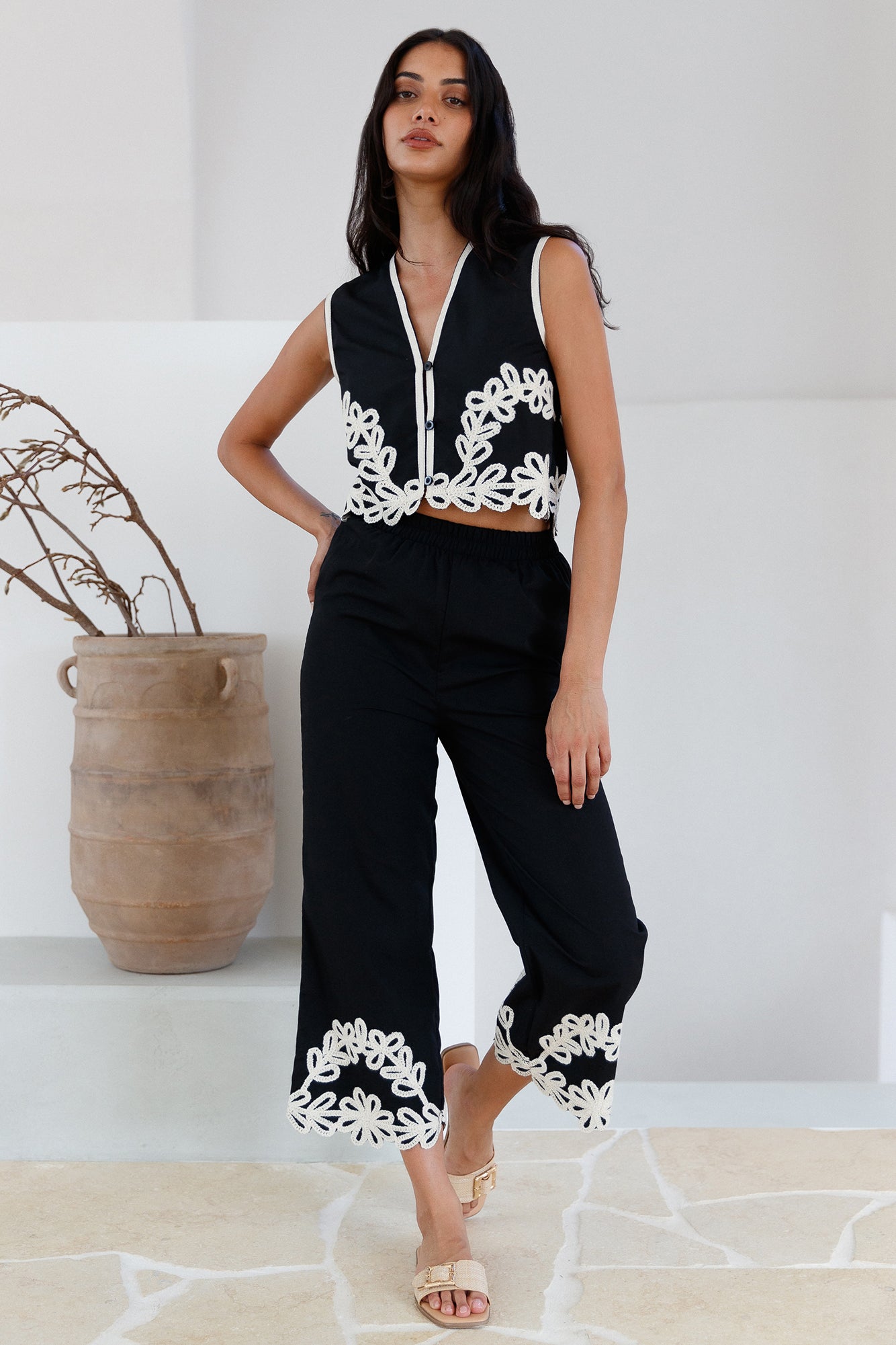 Dreaming Softly Vest Top Black-Seaa Fashion