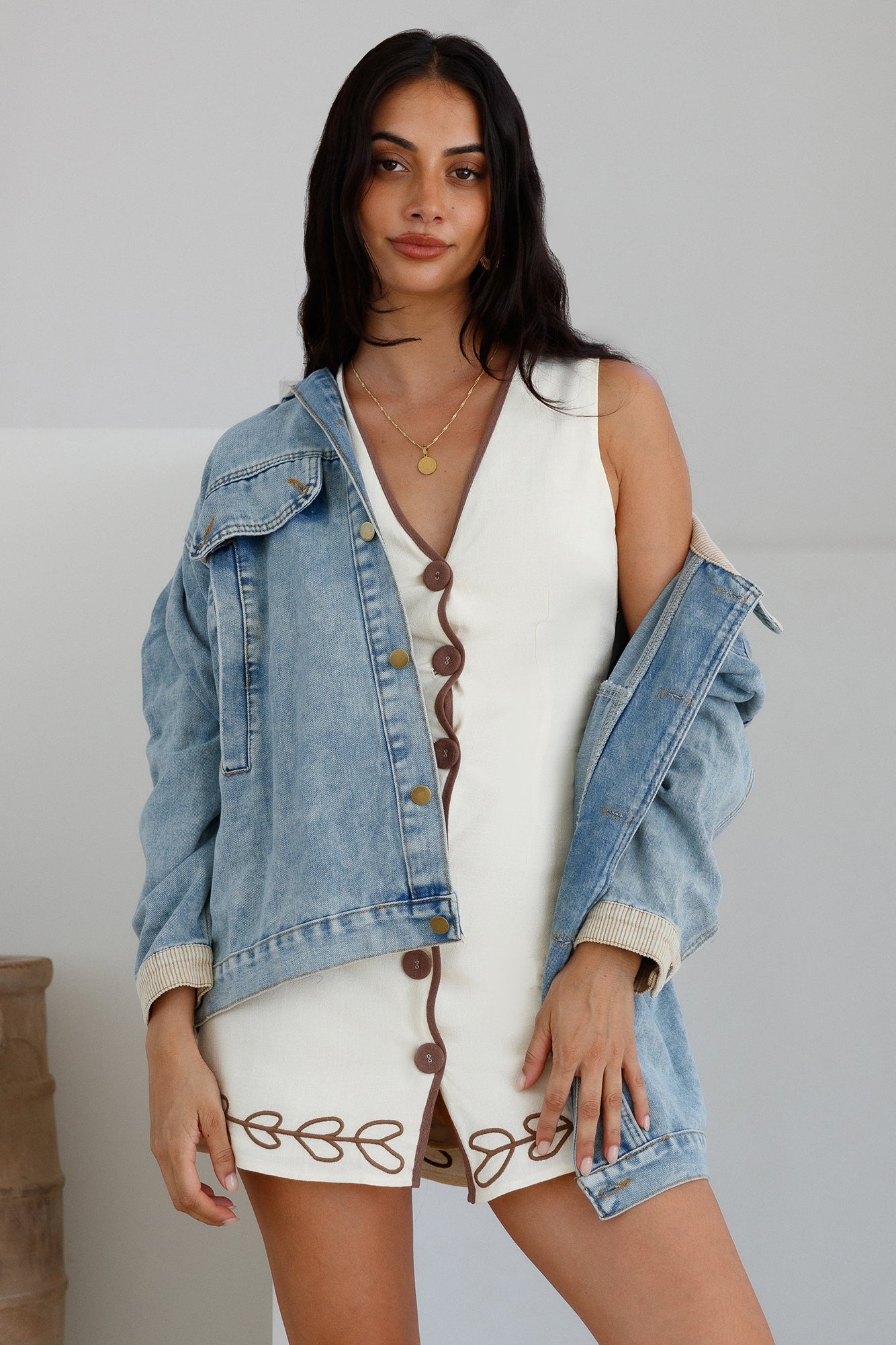 Quiet Dreamer Mini Dress Cream-Seaa Fashion