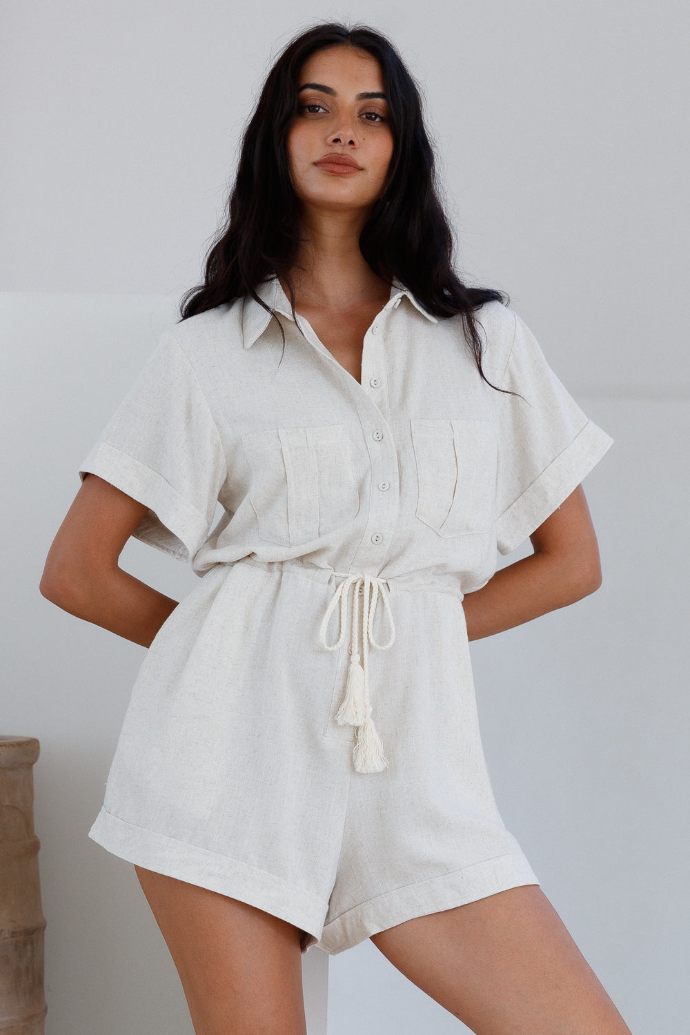 Viamo Romper Beige-Seaa Fashion