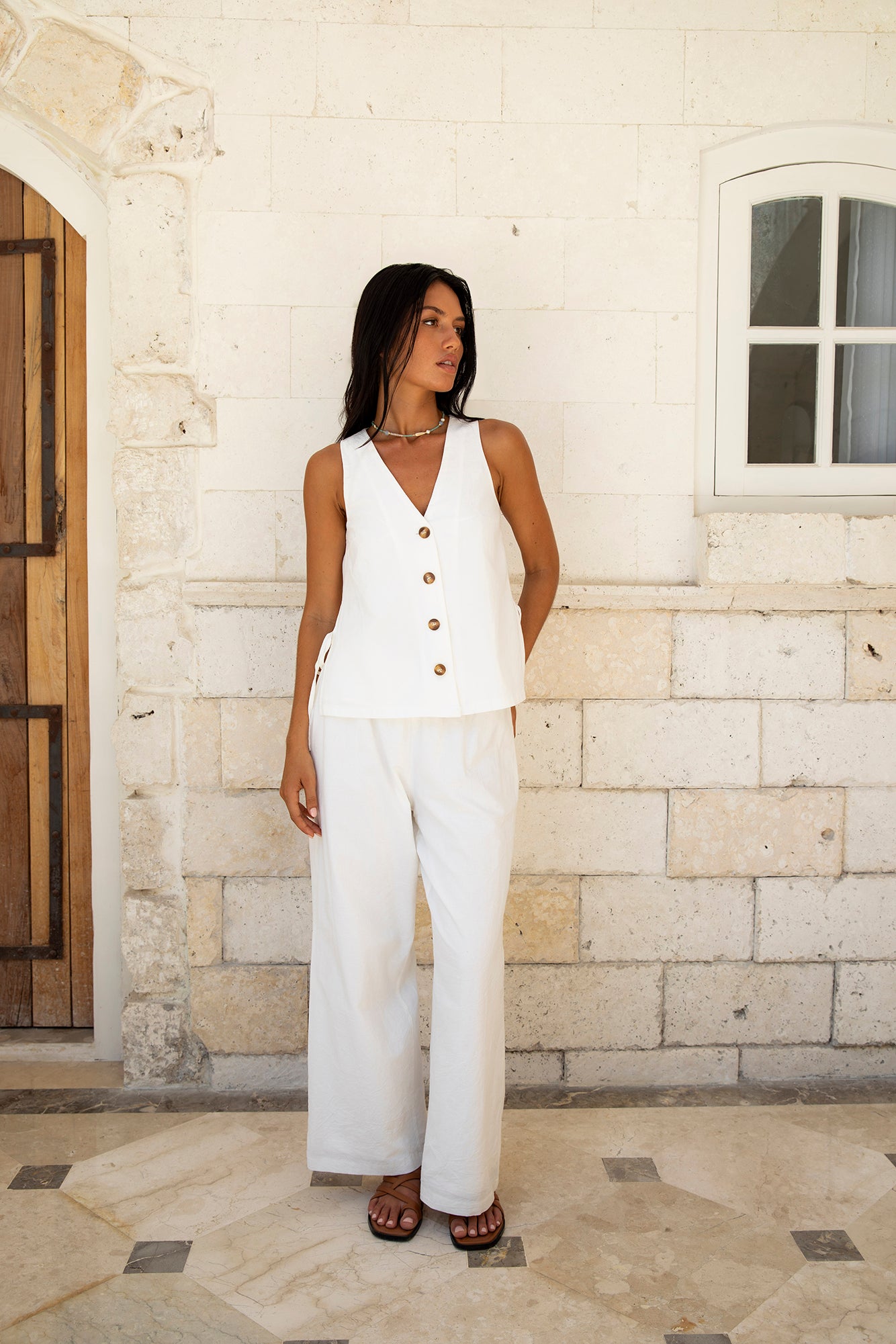 Heading South Vest Top White-Seaa Fashion