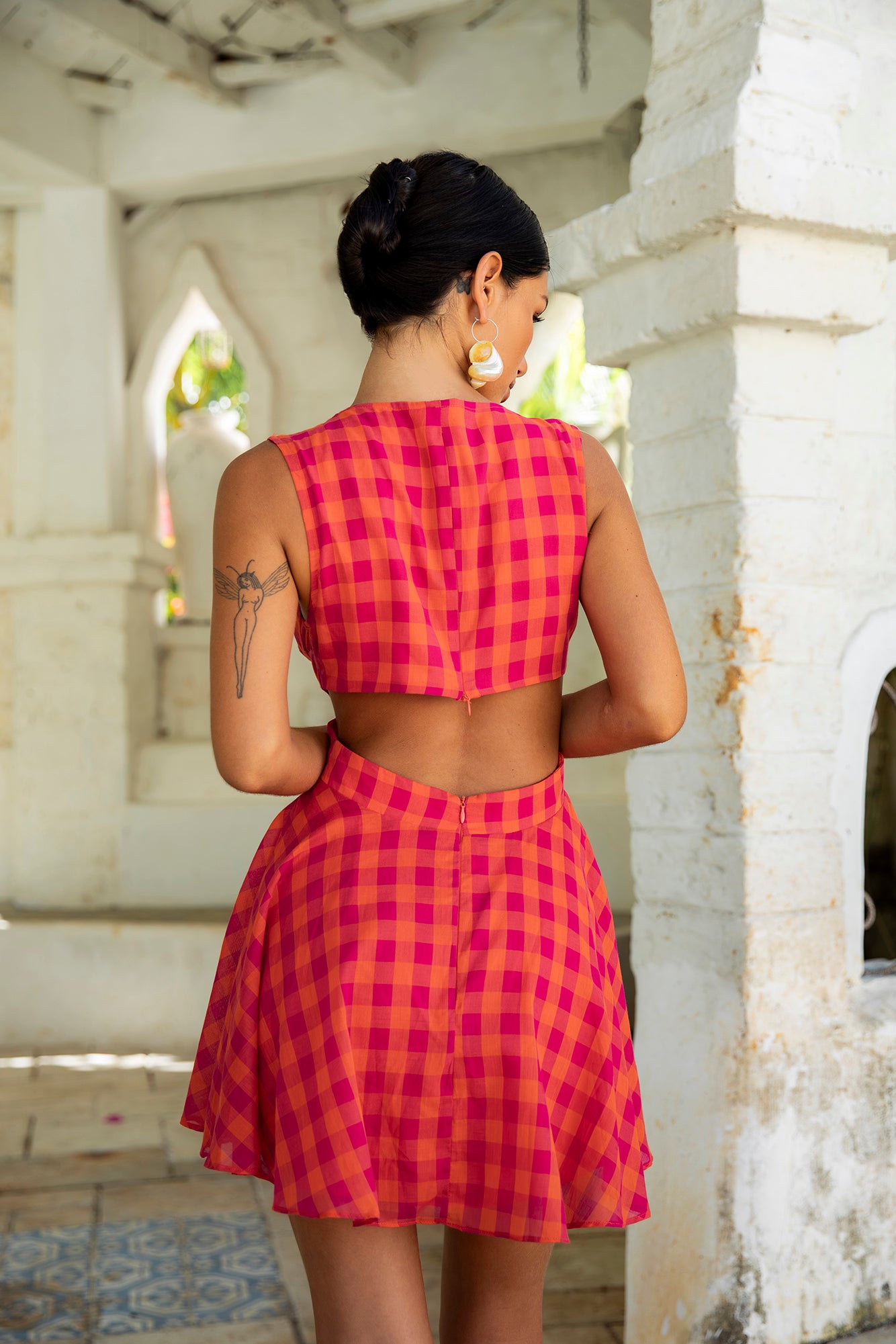 Seaa Fashion Sunset Picnic Mini Dress Pink-Seaa Fashion