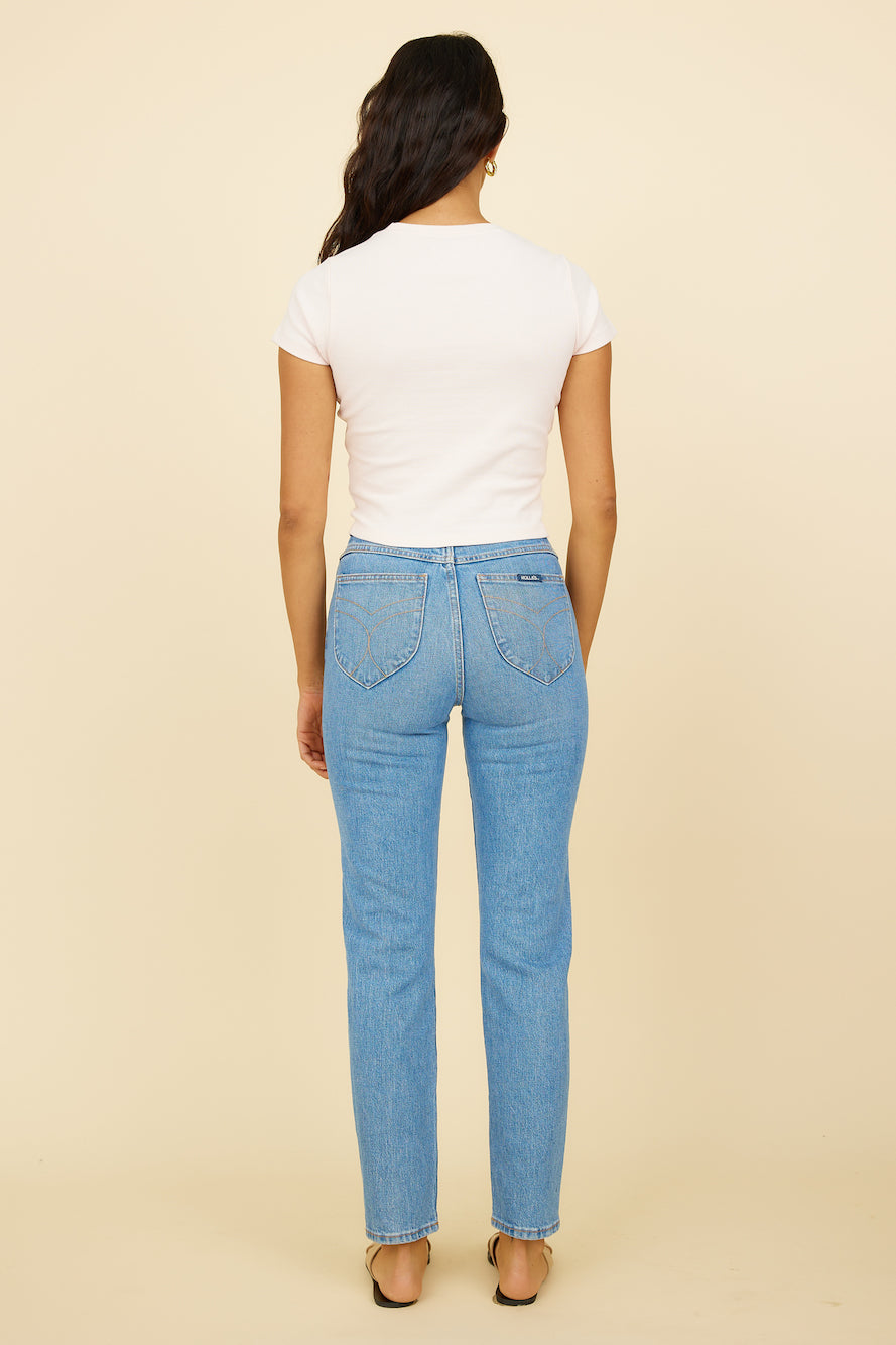 ROLLA'S Dusters High Rise Slim Jean Cyprus-Seaa Fashion